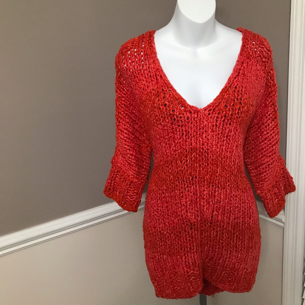 Free People V Neck Knitted Sweater